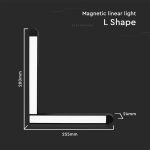 25W LED Magnetic Lampă Lineară L 6400K Corp Negru