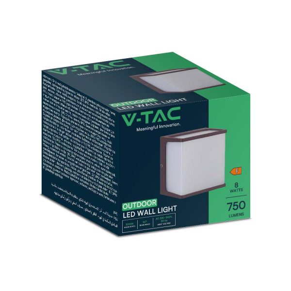 8W LED Lumină de Perete Corp Maro IP65 4000K