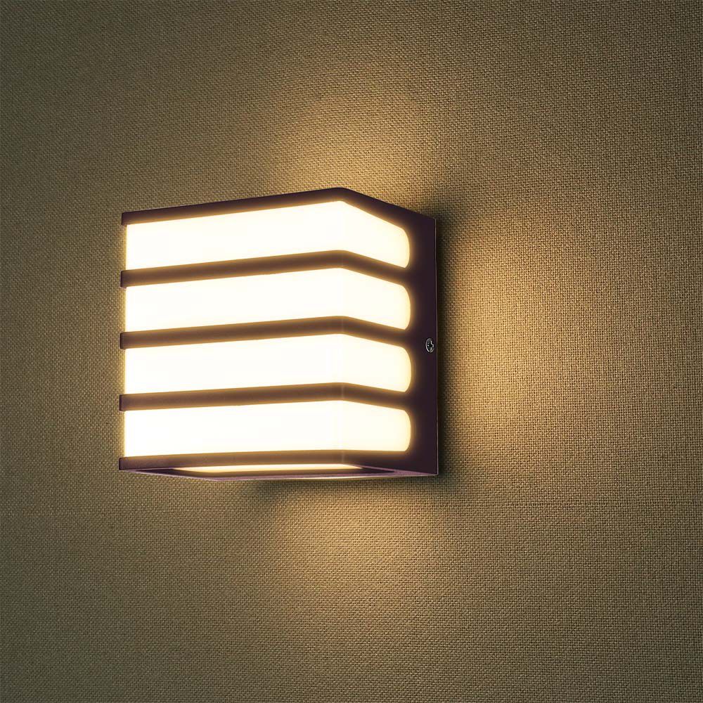 10284-2 8W LED Lumină de Perete Corp Maro IP65 3000K - Image 1