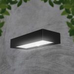 6W LED Lumină de Perete Solară baterie Litiu Negru 4000K