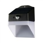 Lampă LED de Perete Solară cu Senzor, Alb&Negru, 4000K
