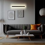 28W LED Lampă Lineară de Perete (1410*60*50mm) 4000K Corp Antracit IP65