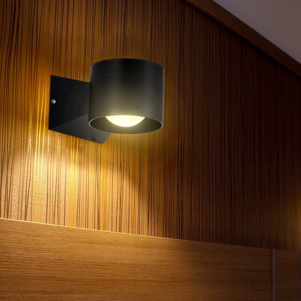 6W LED Lampă de Perete 3000K Corp Negru IP65