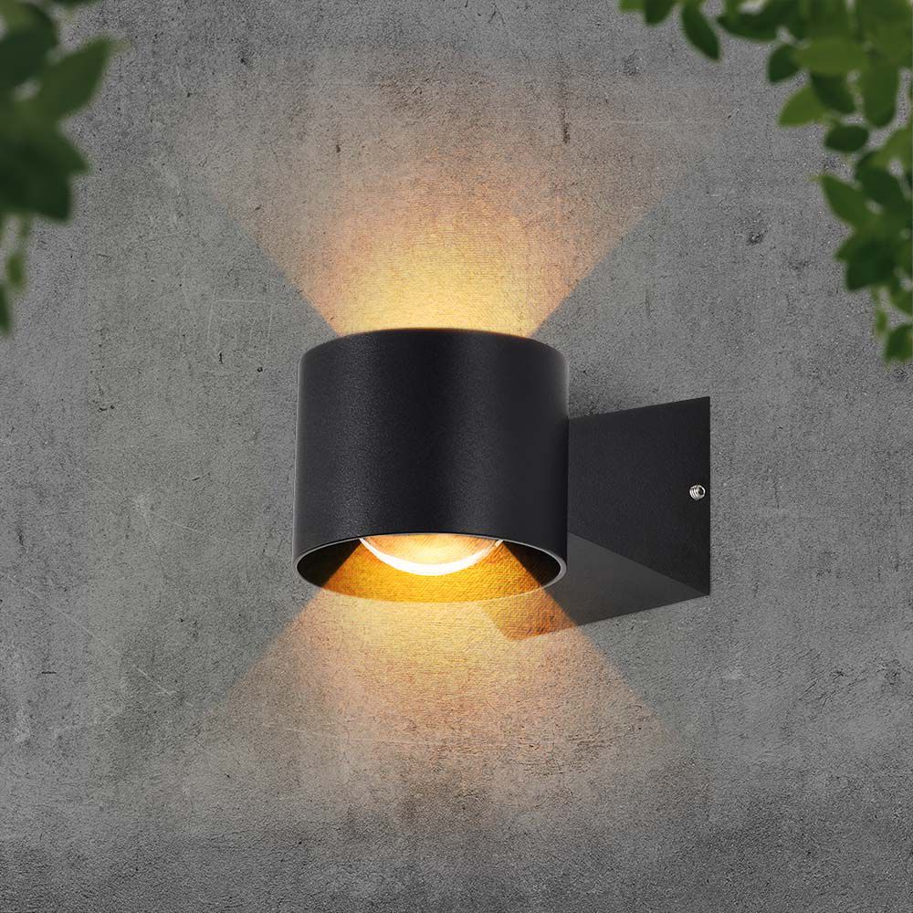 10446-3 6W LED Lampă de Perete 4000K Corp Negru IP65 - Image 1