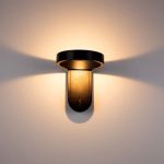 5W LED Lampă de Perete 3000K+4000K Corp Negru IP65