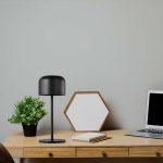 LED Lampă de Masă Baterie 2200mAH D86*H210mm Corp Negru IP54