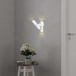 2x2.6W Lampă de Perete cu două Direcții 3000K Corp Alb IP44