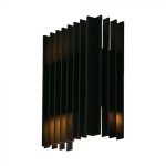 2x6W LED Lampă de Perete pentru Exterior (W141*D65*H200mm) 4000K Corp negru IP65