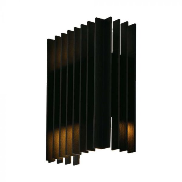 2x6W LED Lampă de Perete pentru Exterior (W141*D65*H200mm) 4000K Corp negru IP65