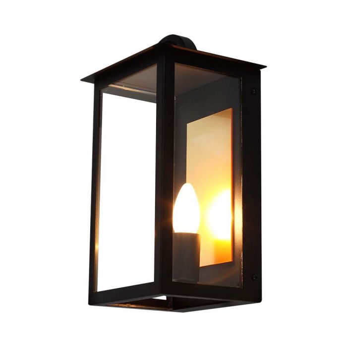 10561-p1 Lampă de Perete cu Dulie E14 Corp negru Sticlă Clară IP65 - Image 1
