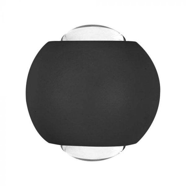2W LED Lumină de Perete Sus Jos 3000K Corp Negru IP54