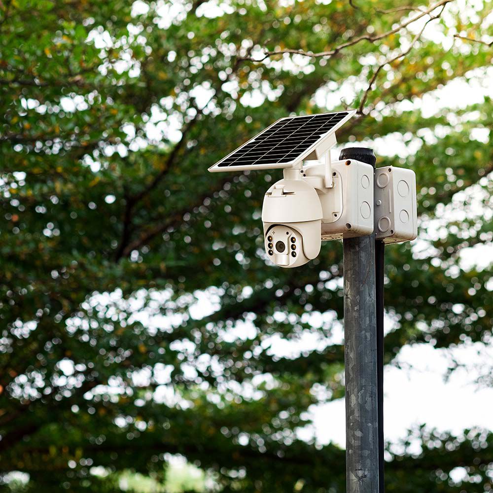 11616-2 Camera HD Smart PTZ cu Panou Solar și Senzor Corp Alb - Image 1