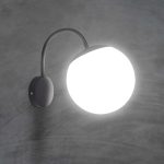 Lumină de Perete 1xE27 Negru Mat Plastic Opal Sus