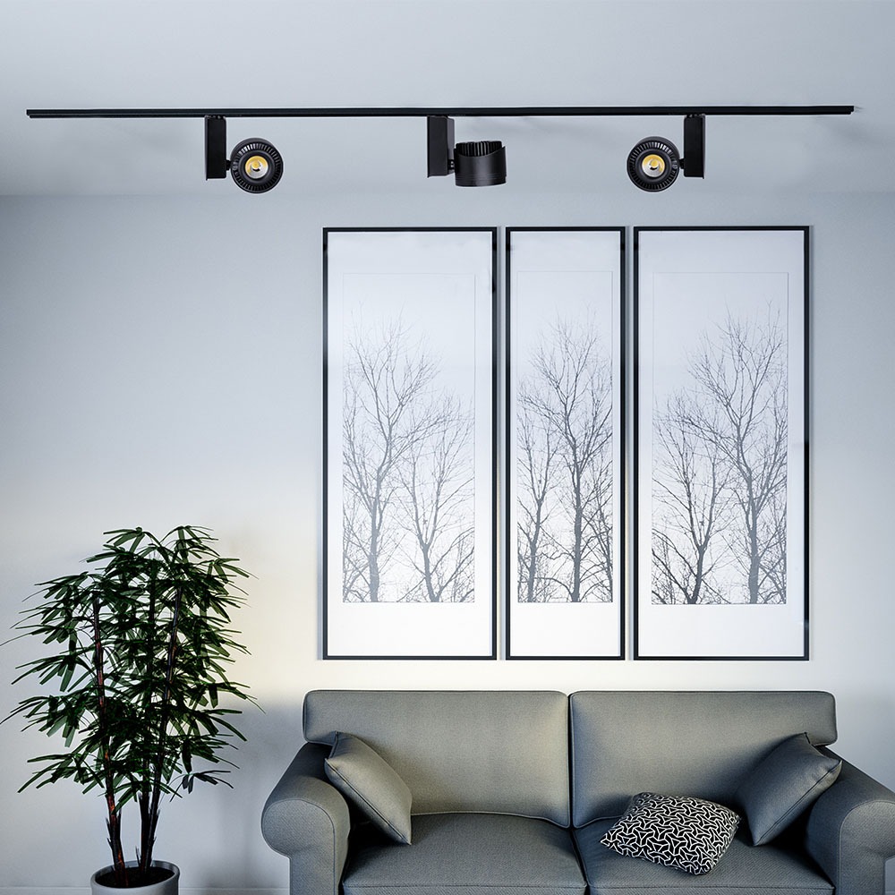 1238-2 Lampă LED pe șină COB 45W, CRI>95 Corp Negru, Alb rece - Image 1