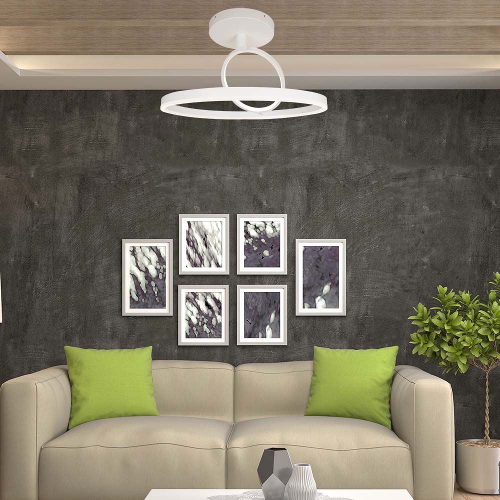 14985-3 37W LED Lampă pentru Plafon Albă 500*200mm Rotundă 4000K - Image 1