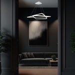 50W LED Designer Metal Light Suspendat 600 x 600 x 1200mm Alb 4000K Dimabil