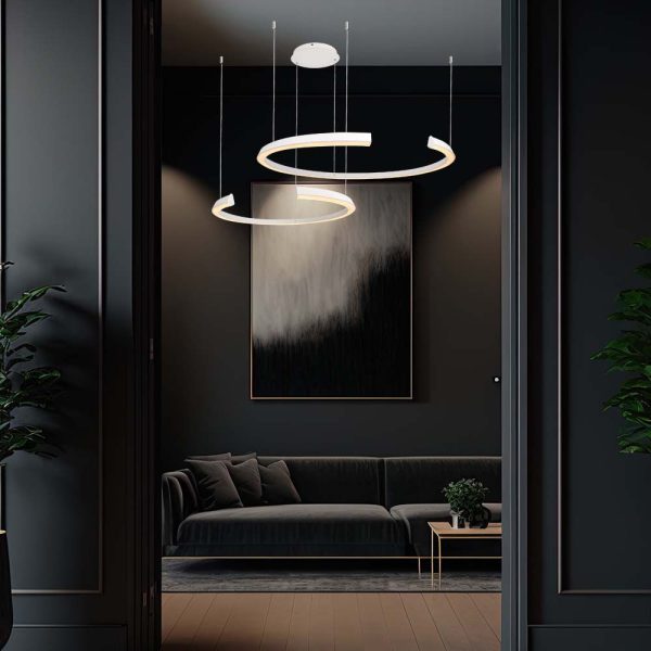 48W LED Designer Corp Suspendat 1100*800*1200mm Dimabil 3000KAlb