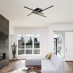 38W LED Designer Lumină de Plafon Neagră 850*850*105mm 3000K