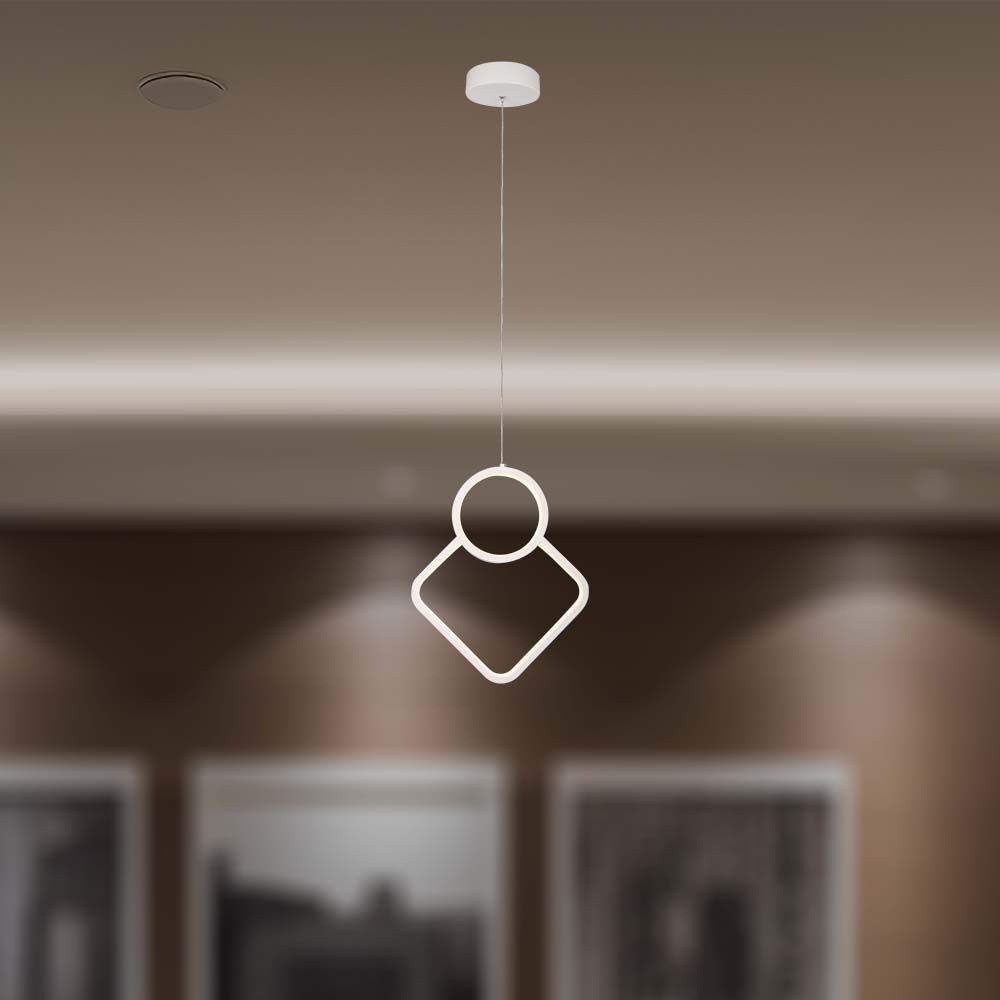 15338-2 12W LED Designer Metal Hanging Lamp 280 x 1800mm White Body 4000K - Image 1