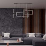 45W LED Lampă Suspendată de Design 120*50*60CM Corp Negru 3000K