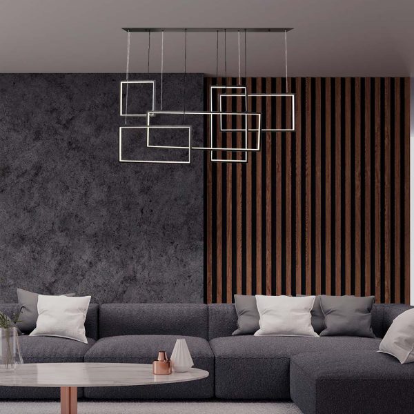 45W LED Lampă Suspendată de Design 120*50*60CM Corp Negru 3000K