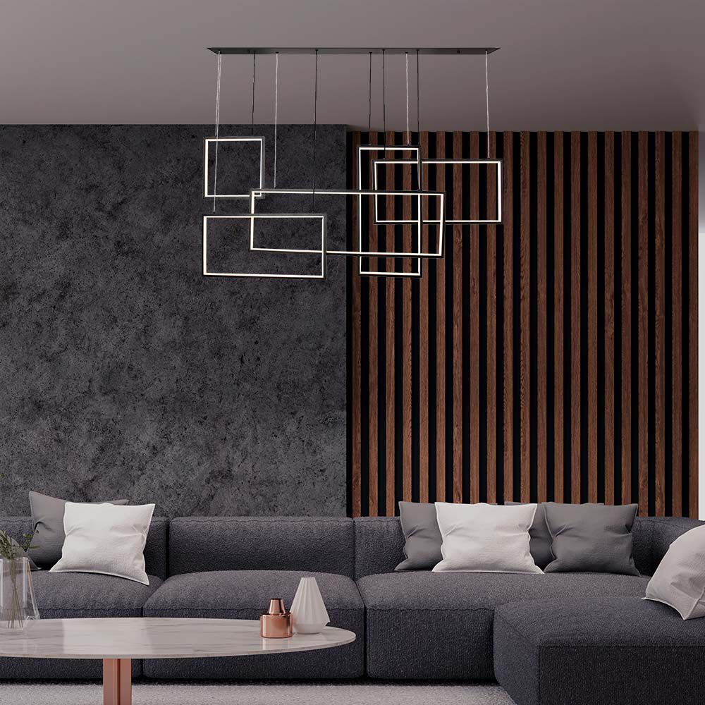 15344-2 45W LED Lampă Suspendată de Design 120*50*60CM Corp Negru 3000K - Image 1