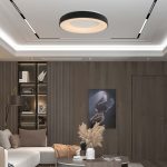 49W LED Lampă pentru Plafon Decorativă 60*9CM Corp Negru 3000K