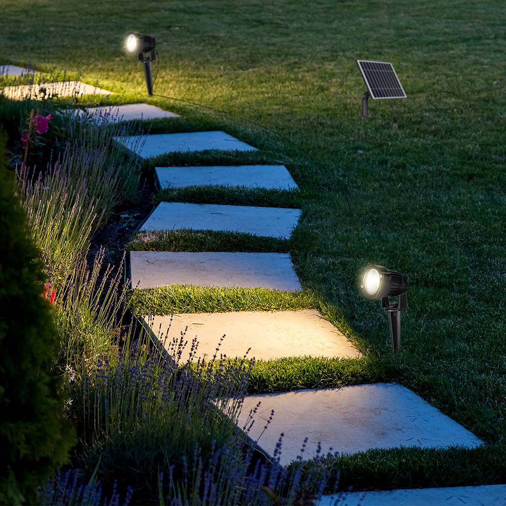 20489-2 3*1.2W LED Solar Spike Corp Negru 3000K IP65 - Image 1