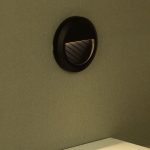 2W LED Lumină pentru Treaptă Corp Negru Rotund 3000K