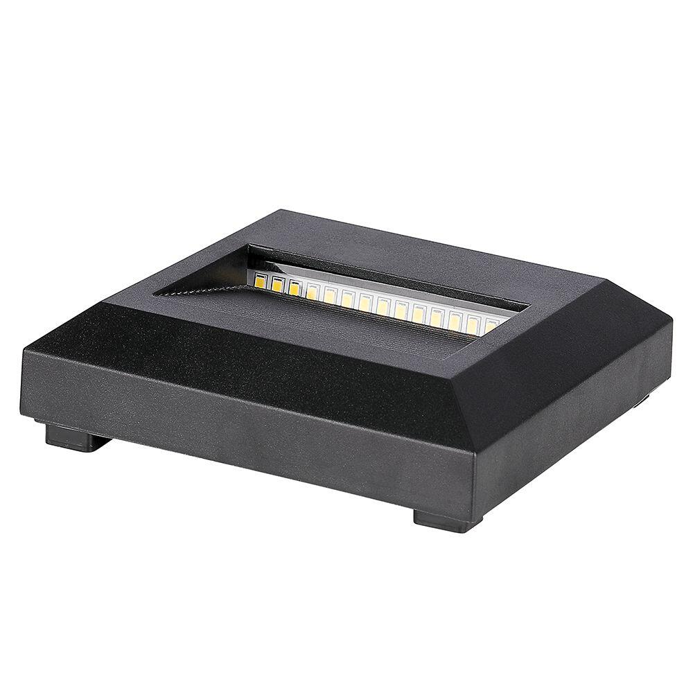211322-2 2W LED Lumină pentru Treaptă Corp Negru Pătrat 4000K - Image 1