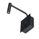 3W LED Lumină pentru Noptieră cu Întrerupător & Port USB Negru 3000K