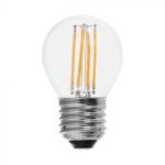 Bec LED 6W Filament E27 G45 Clar 6500K