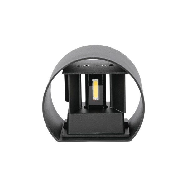6W Lampă de Perete Cip Bridglux Corp Negru Rotund IP65 3000K