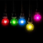 Bec LED 2W Filament E27 G45 Roz