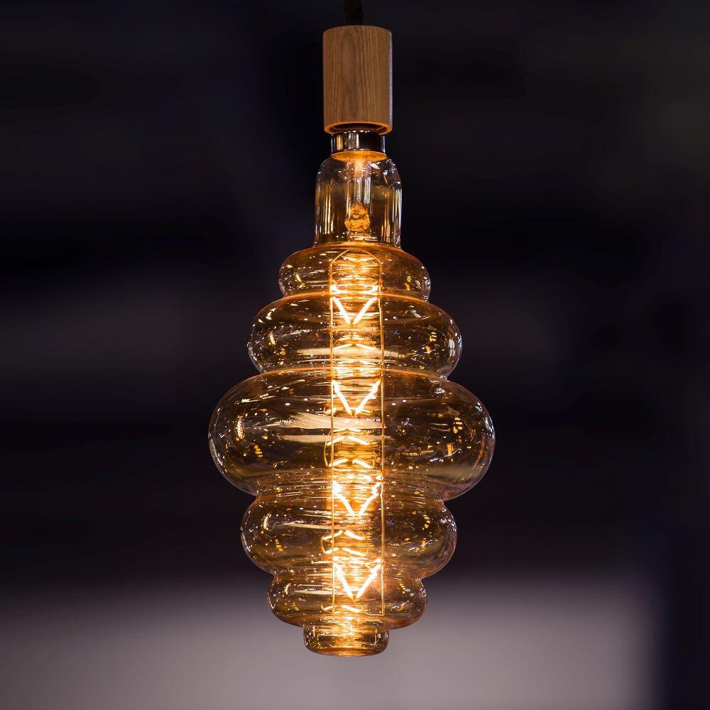 217465-2 Bec LED 8W Dublu Filament E27 S200 Fumuriu Dimabil 2000K - Image 1
