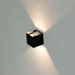 11W Lampă de Perete LED Cip Bridglux Negru 4000K Pătrat