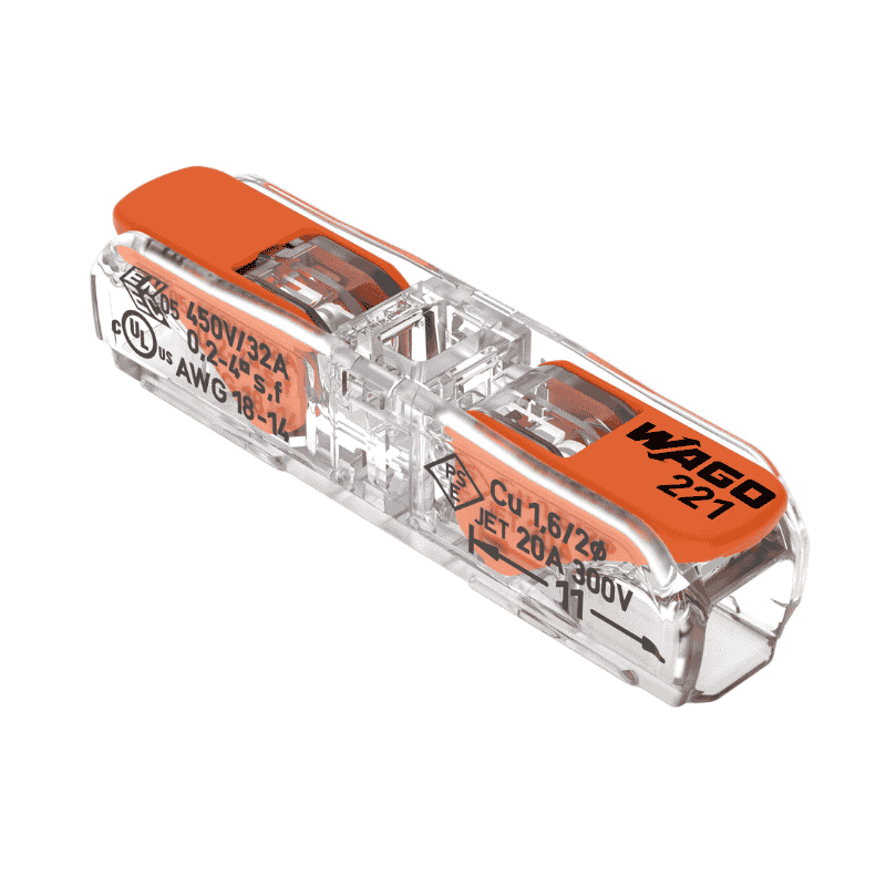 221-2411 Conector de îmbinare 221-2411cu 2 intrări și manetă Wago - Image 1