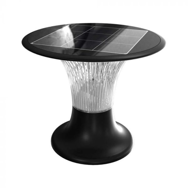 15W LED Stâlp Solar Baterie LiFePO4 6000mAh 6000K+4000K Negru