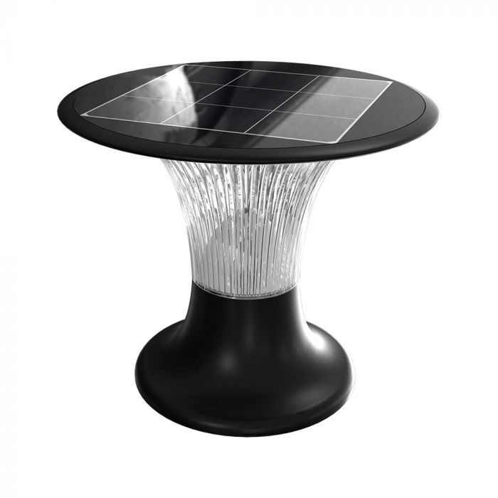 23005-p1_1 15W LED Stâlp Solar Baterie LiFePO4 6000mAh 6000K+4000K Negru - Image 1