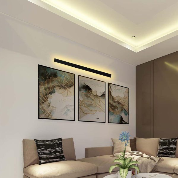 20W LED Lampă Lineară de Perete (1010*60*50mm) 4000K Corp Negru IP65