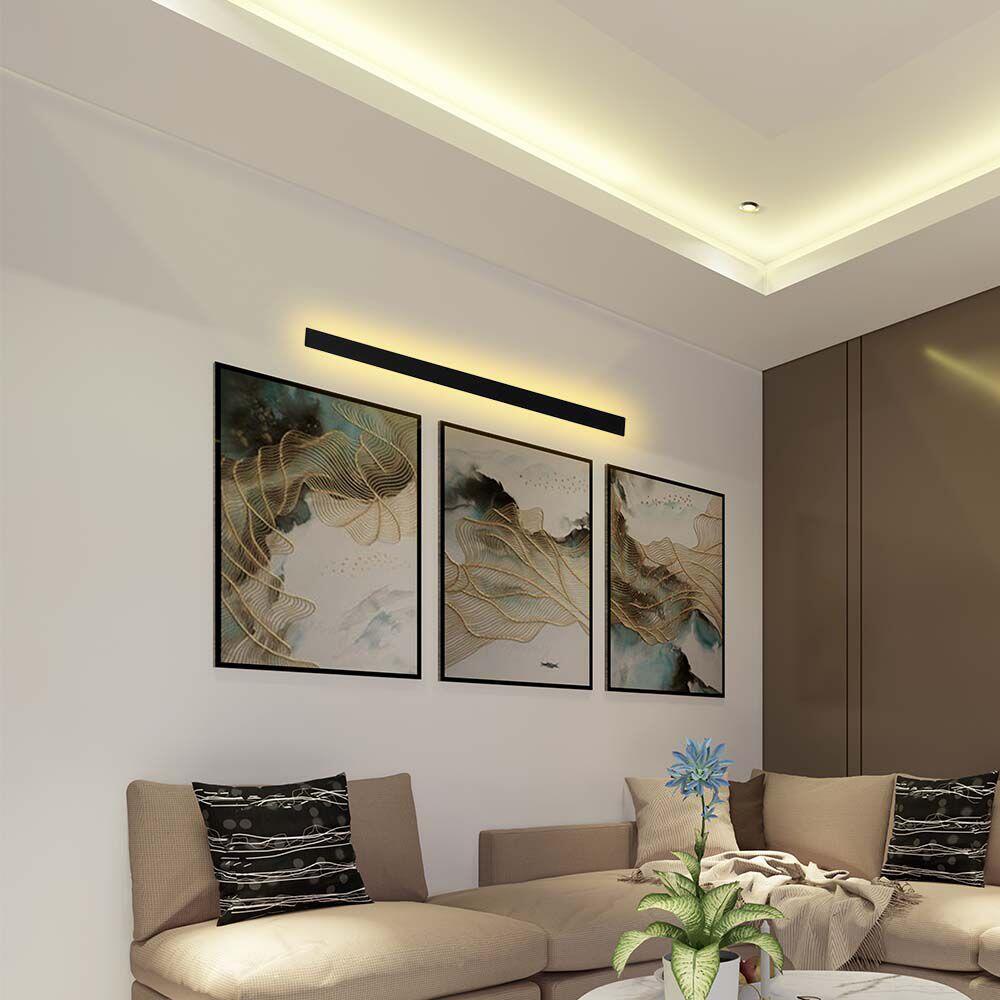 23022-2 20W LED Lampă Lineară de Perete (1010*60*50mm) 4000K Corp Negru IP65 - Image 1