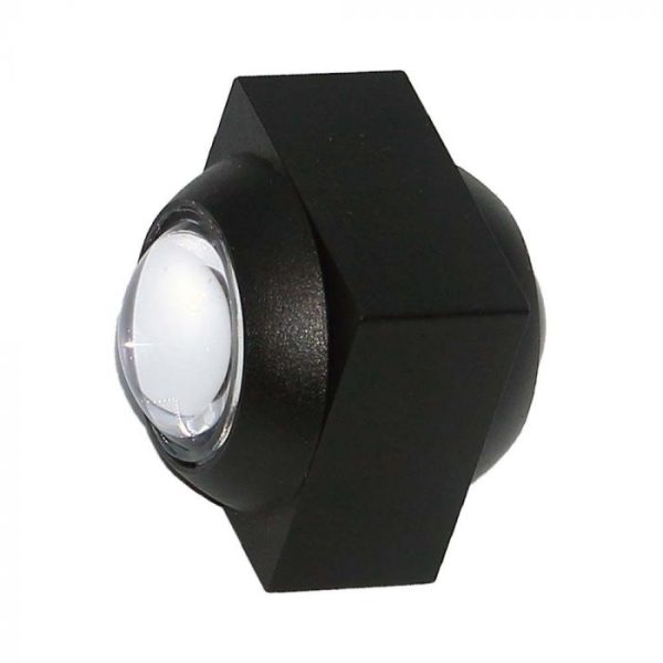 2W LED Lumină de Perete Sus Jos 3000K Corp Negru IP54