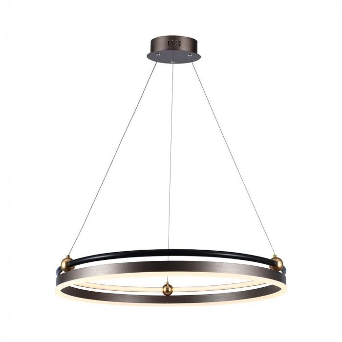 23097-p1 30W LED Lampă Suspendată de Design un Singur Inel 3000K Corp Cafeniu - Image 1