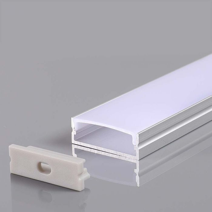 23176-p1 Profil Bandă LED din Aluminiu cu Difuzor de Lumină 2000*30*10mm Corp Argintiu - Image 1