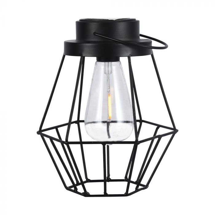 23386-p1 LED Lampă Solară Cu Mâner Negru - Image 1