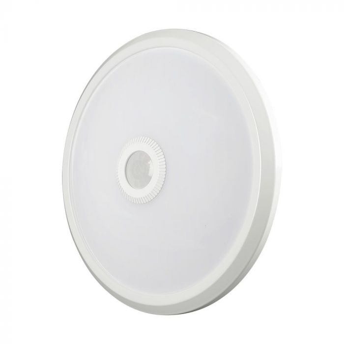 23418-p1 12W LED Plafonieră cu Senzor cu Cip SAMSUNG 3in1 Rotundă Corp Alb - Image 1