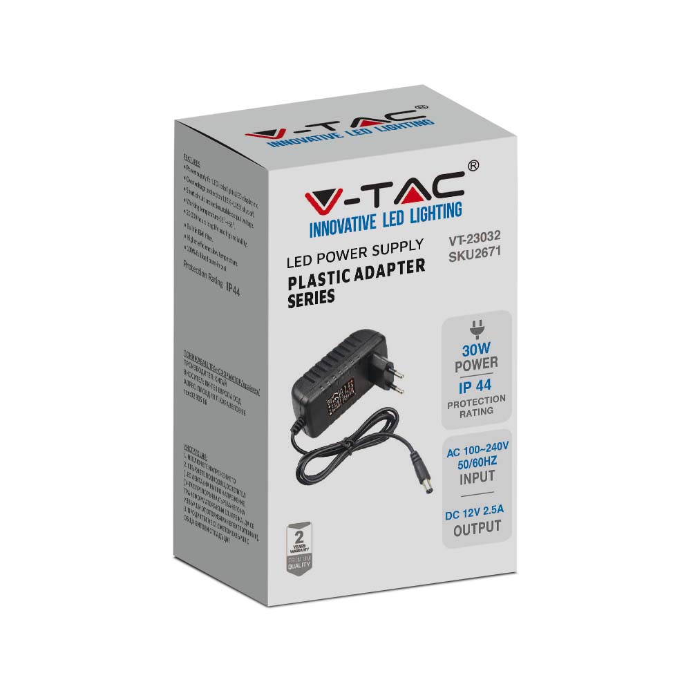 2671-2 LED Sursă Alimentre 30W 12V 2.5A Plastic IP44 - Image 1