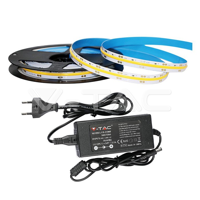 2673 Bandă LED COB Set IP20 24V 6400K 280 LEDs 10W/m 5m - Image 1