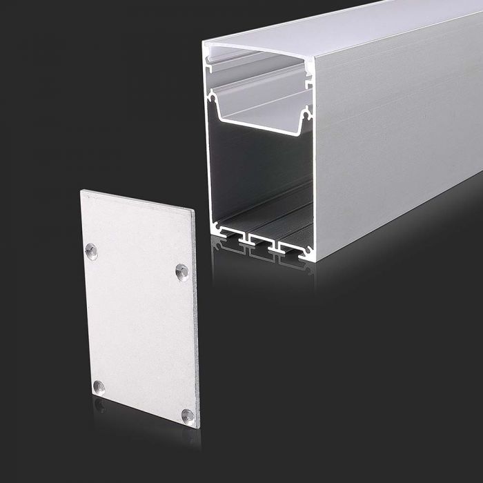 2872-p1 Kit Montaj din Aluminiu pentru Banda LED Alb 2000x50x75mm - Image 1