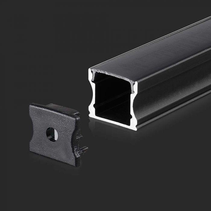 2878-p1 Kit Montaj din Aluminiu pentru Banda LED Negru 2000x17.2x14.4mm - Image 1